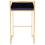 Fuji 26 Gold Blue Velvet Contemporary Stackable Counter Stools (Set of 3) 22 Fuji 26 Gold Blue Velvet Contemporary Stackable Counter Stools (Set of 3)