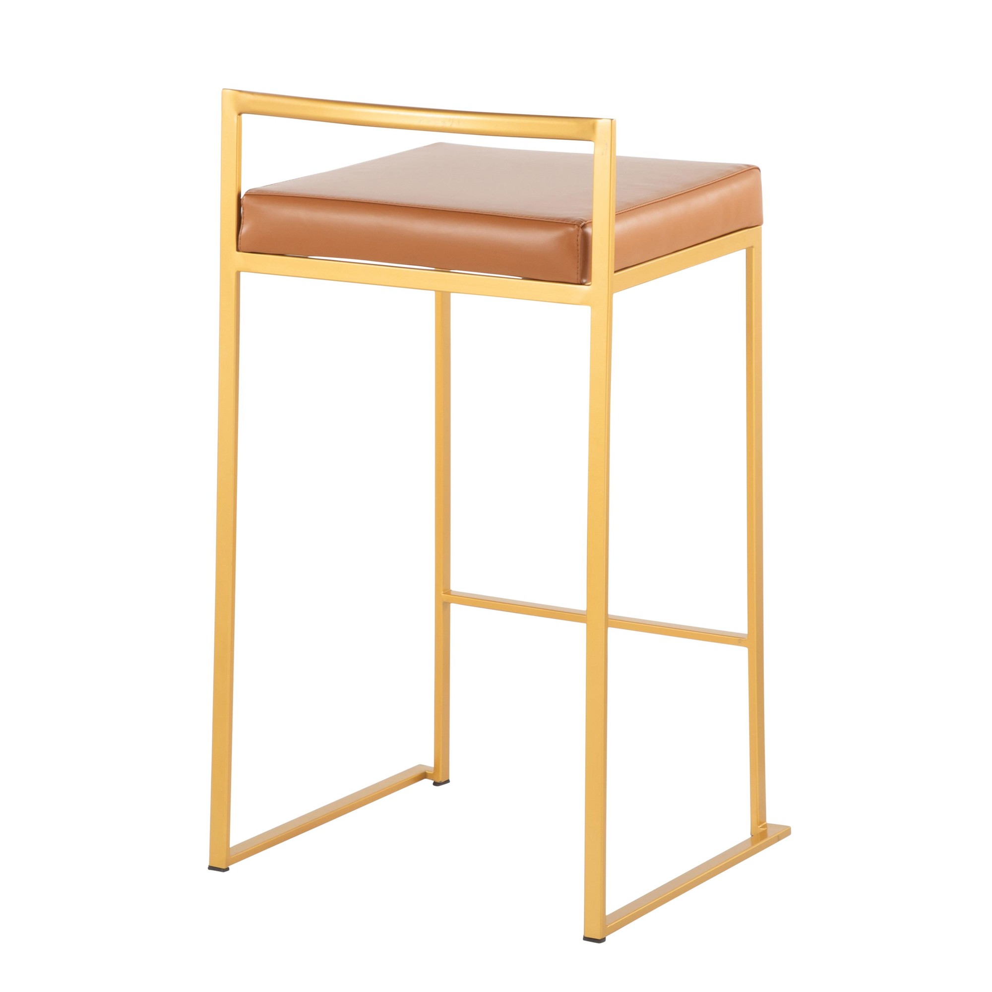 Fuji 26" Gold Contemporary Stackable Counter Stool Camel (Set of 3) 7 Fuji 26" Gold Contemporary Stackable Counter Stool Camel (Set of 3) - Image 7