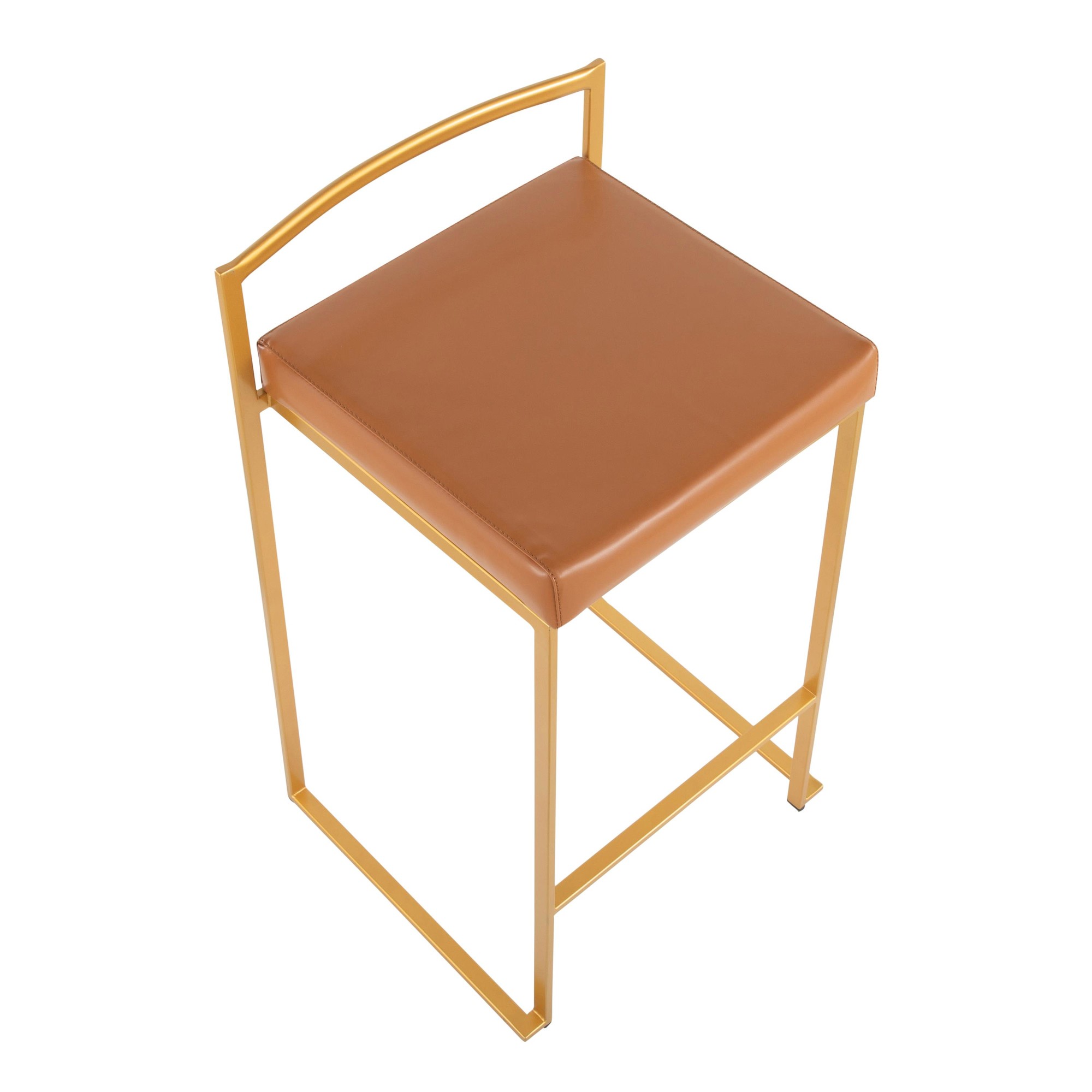 Fuji 26" Gold Contemporary Stackable Counter Stool Camel (Set of 3) 10 Fuji 26" Gold Contemporary Stackable Counter Stool Camel (Set of 3) - Image 10