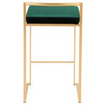 Fuji 26 Gold Green Velvet Contemporary Counter Stools (Set of 3) 26 Fuji 26 Gold Green Velvet Contemporary Counter Stools (Set of 3)