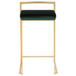 Fuji 26 Gold Green Velvet Contemporary Counter Stools (Set of 3) 27 Fuji 26 Gold Green Velvet Contemporary Counter Stools (Set of 3)