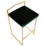 Fuji 26 Gold Green Velvet Contemporary Counter Stools (Set of 3) 28 Fuji 26 Gold Green Velvet Contemporary Counter Stools (Set of 3)