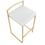 Fuji 26 Gold White Contemporary Stackable Counter Stools (Set of 3) 24 Fuji 26 Gold White Contemporary Stackable Counter Stools (Set of 3)