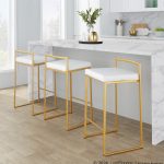 Fuji 26 Gold White Contemporary Stackable Counter Stools (Set of 3) 14 Fuji 26 Gold White Contemporary Stackable Counter Stools (Set of 3)