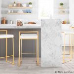 Fuji 26 Gold White Contemporary Stackable Counter Stools (Set of 3) 16 Fuji 26 Gold White Contemporary Stackable Counter Stools (Set of 3)