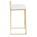 Fuji 26 Gold White Contemporary Stackable Counter Stools (Set of 3) 20 Fuji 26 Gold White Contemporary Stackable Counter Stools (Set of 3)