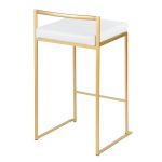Fuji 26 Gold White Contemporary Stackable Counter Stools (Set of 3) 21 Fuji 26 Gold White Contemporary Stackable Counter Stools (Set of 3)