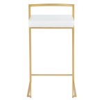 Fuji 26 Gold White Contemporary Stackable Counter Stools (Set of 3) 23 Fuji 26 Gold White Contemporary Stackable Counter Stools (Set of 3)
