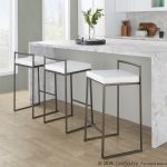 Fuji 26 Inch Antique Metal White Contemporary Stools (Set of 3) 12 Fuji 26 Inch Antique Metal White Contemporary Stools (Set of 3)