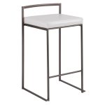 Fuji 26 Inch Antique Metal White Contemporary Stools (Set of 3) 15 Fuji 26 Inch Antique Metal White Contemporary Stools (Set of 3)