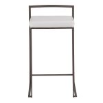 Fuji 26 Inch Antique Metal White Contemporary Stools (Set of 3) 19 Fuji 26 Inch Antique Metal White Contemporary Stools (Set of 3)