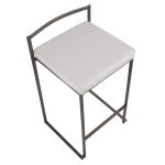 Fuji 26 Inch Antique Metal White Contemporary Stools (Set of 3) 20 Fuji 26 Inch Antique Metal White Contemporary Stools (Set of 3)