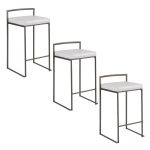 Fuji 26 Inch Antique Metal White Contemporary Stools (Set of 3) 21 Fuji 26 Inch Antique Metal White Contemporary Stools (Set of 3)