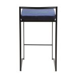 Fuji 26-Inch Black Metal Blue Velvet Contemporary Stools (Set of 3) 22 Fuji 26-Inch Black Metal Blue Velvet Contemporary Stools (Set of 3)