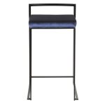 Fuji 26-Inch Black Metal Blue Velvet Contemporary Stools (Set of 3) 23 Fuji 26-Inch Black Metal Blue Velvet Contemporary Stools (Set of 3)