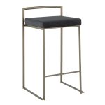 Fuji 26 Inch Black Velvet Industrial Counter Stool (Set of 3) 11 Fuji 26 Inch Black Velvet Industrial Counter Stool (Set of 3)