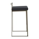 Fuji 26 Inch Black Velvet Industrial Counter Stool (Set of 3) 12 Fuji 26 Inch Black Velvet Industrial Counter Stool (Set of 3)