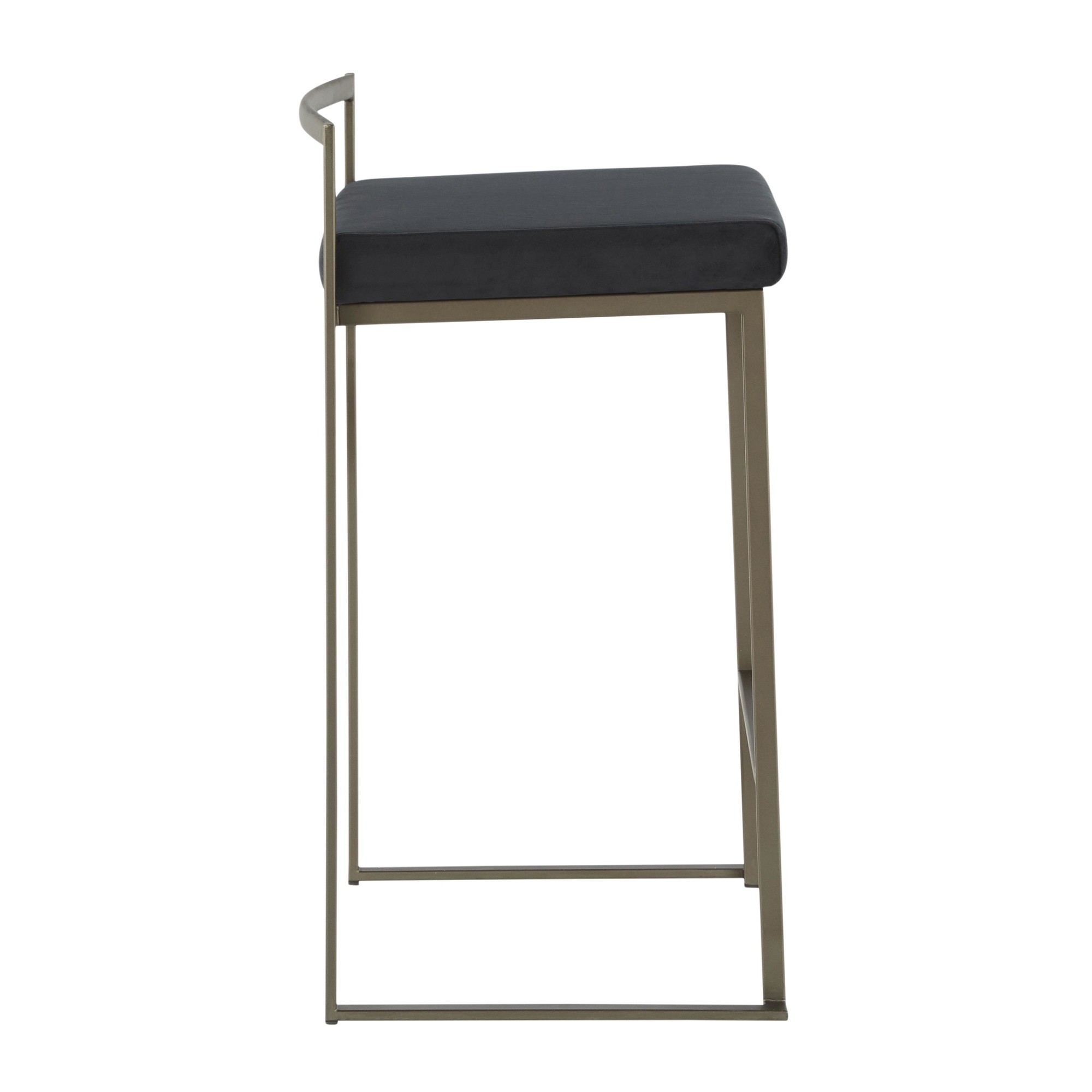 Fuji 26 Inch Black Velvet Industrial Counter Stool (Set of 3) 3 Fuji 26 Inch Black Velvet Industrial Counter Stool (Set of 3) - Image 3