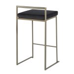 Fuji 26 Inch Black Velvet Industrial Counter Stool (Set of 3) 13 Fuji 26 Inch Black Velvet Industrial Counter Stool (Set of 3)