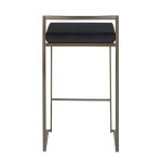 Fuji 26 Inch Black Velvet Industrial Counter Stool (Set of 3) 14 Fuji 26 Inch Black Velvet Industrial Counter Stool (Set of 3)