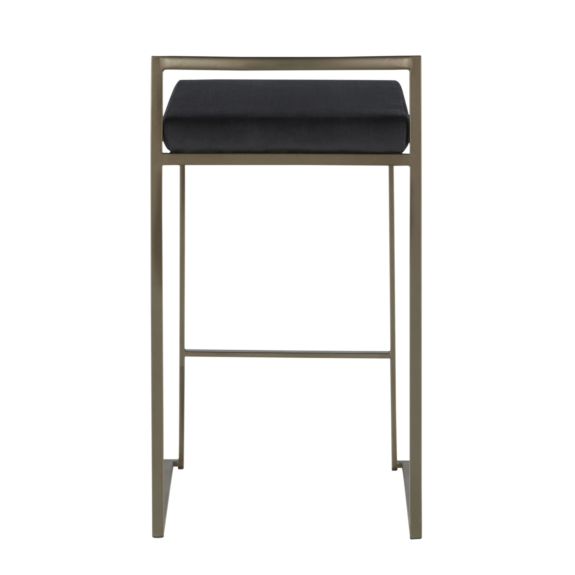 Fuji 26 Inch Black Velvet Industrial Counter Stool (Set of 3) 5 Fuji 26 Inch Black Velvet Industrial Counter Stool (Set of 3) - Image 5