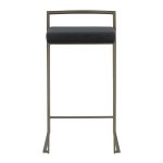 Fuji 26 Inch Black Velvet Industrial Counter Stool (Set of 3) 15 Fuji 26 Inch Black Velvet Industrial Counter Stool (Set of 3)