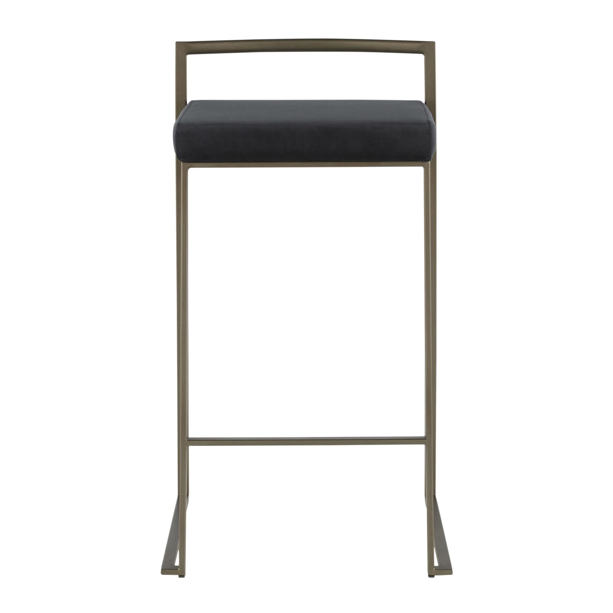 Fuji 26 Inch Black Velvet Industrial Counter Stool (Set of 3) 6 Fuji 26 Inch Black Velvet Industrial Counter Stool (Set of 3) - Image 6