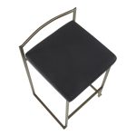 Fuji 26 Inch Black Velvet Industrial Counter Stool (Set of 3) 16 Fuji 26 Inch Black Velvet Industrial Counter Stool (Set of 3)
