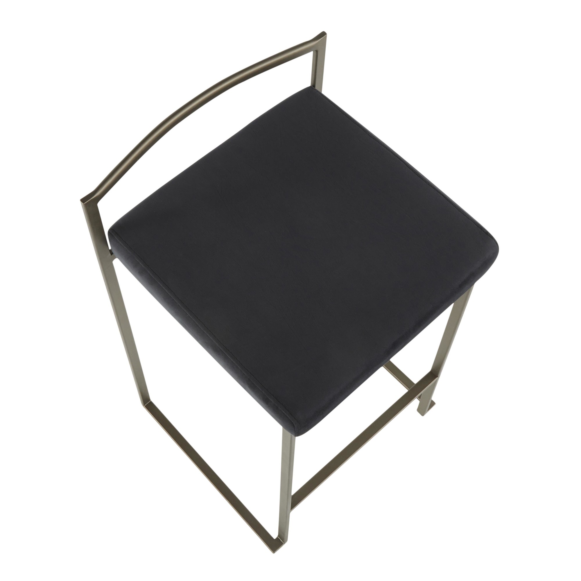 Fuji 26 Inch Black Velvet Industrial Counter Stool (Set of 3) 7 Fuji 26 Inch Black Velvet Industrial Counter Stool (Set of 3) - Image 7