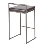 Fuji 26 Inch Brown Faux Leather Industrial Counter Stools (Set of 3) 17 Fuji 26 Inch Brown Faux Leather Industrial Counter Stools (Set of 3)