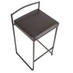 Fuji 26 Inch Brown Faux Leather Industrial Counter Stools (Set of 3) 20 Fuji 26 Inch Brown Faux Leather Industrial Counter Stools (Set of 3)