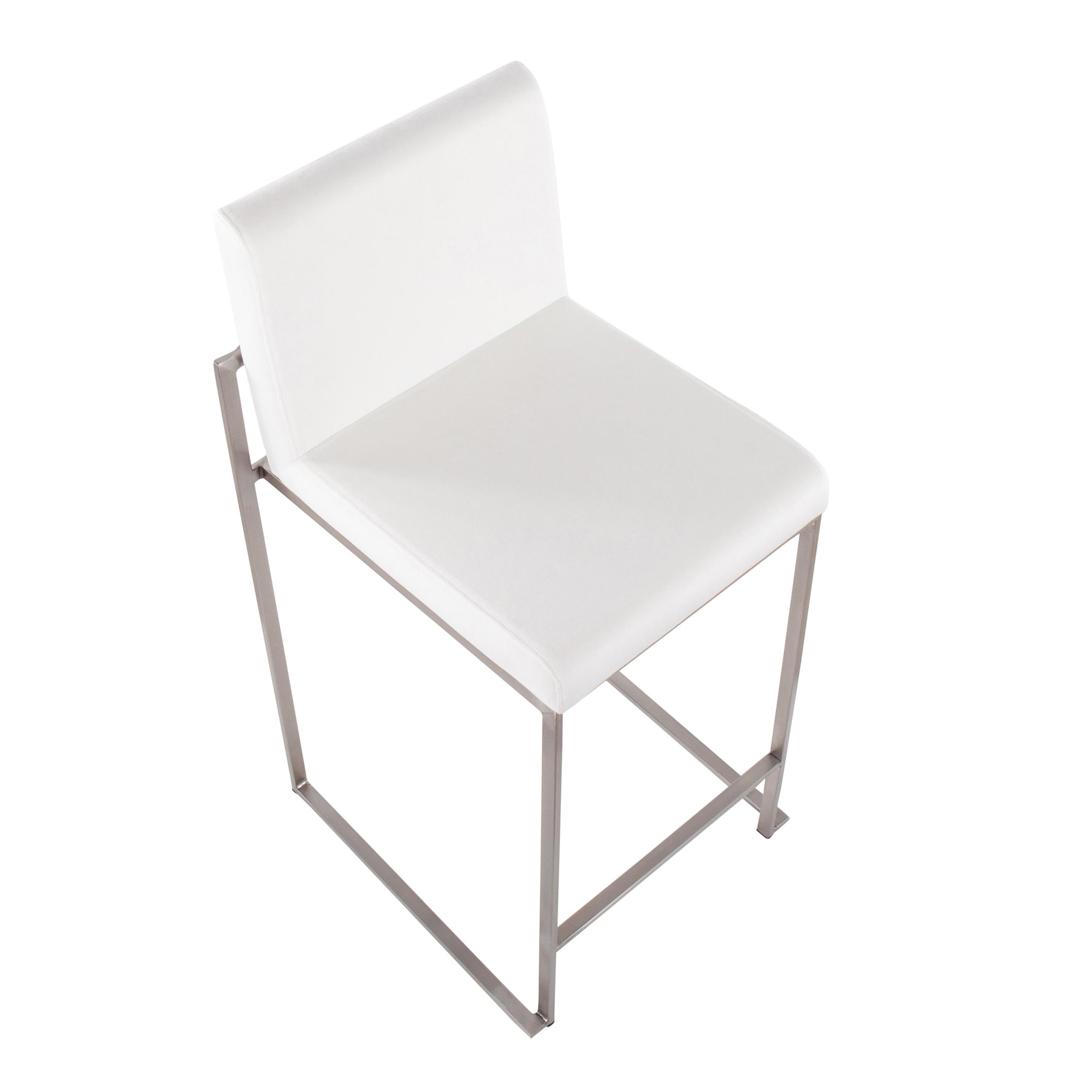 Fuji 26-Inch Contemporary White Velvet Counter Stool (Set of 3) 11 Fuji 26-Inch Contemporary White Velvet Counter Stool (Set of 3) - Image 11