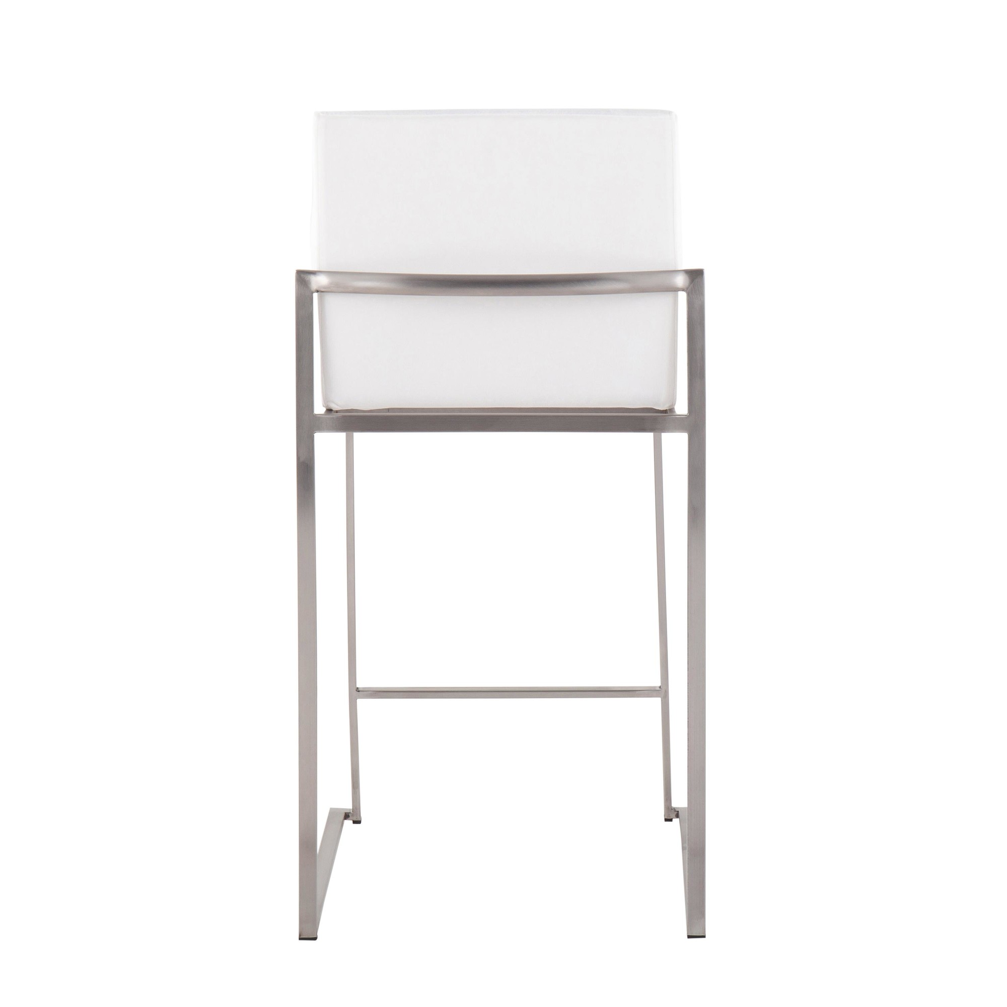 Fuji 26-Inch Contemporary White Velvet Counter Stool (Set of 3) 9 Fuji 26-Inch Contemporary White Velvet Counter Stool (Set of 3) - Image 9