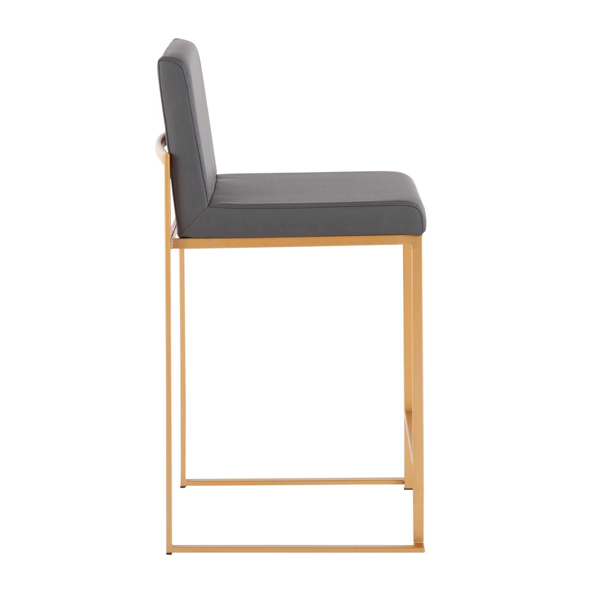 Fuji 26-Inch Gold Steel Grey Contemporary Counter Stool (Set of 3) 4 Fuji 26-Inch Gold Steel Grey Contemporary Counter Stool (Set of 3) - Image 4