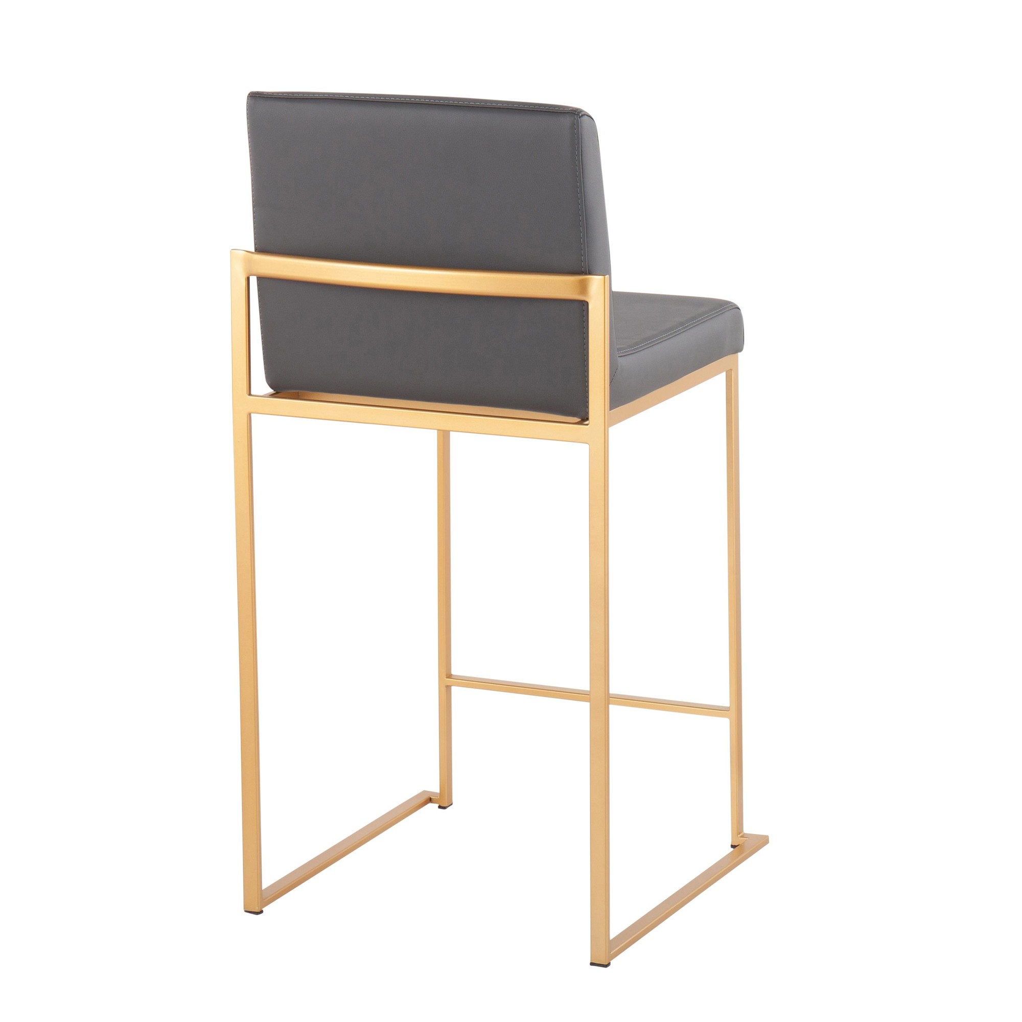 Fuji 26-Inch Gold Steel Grey Contemporary Counter Stool (Set of 3) 5 Fuji 26-Inch Gold Steel Grey Contemporary Counter Stool (Set of 3) - Image 5