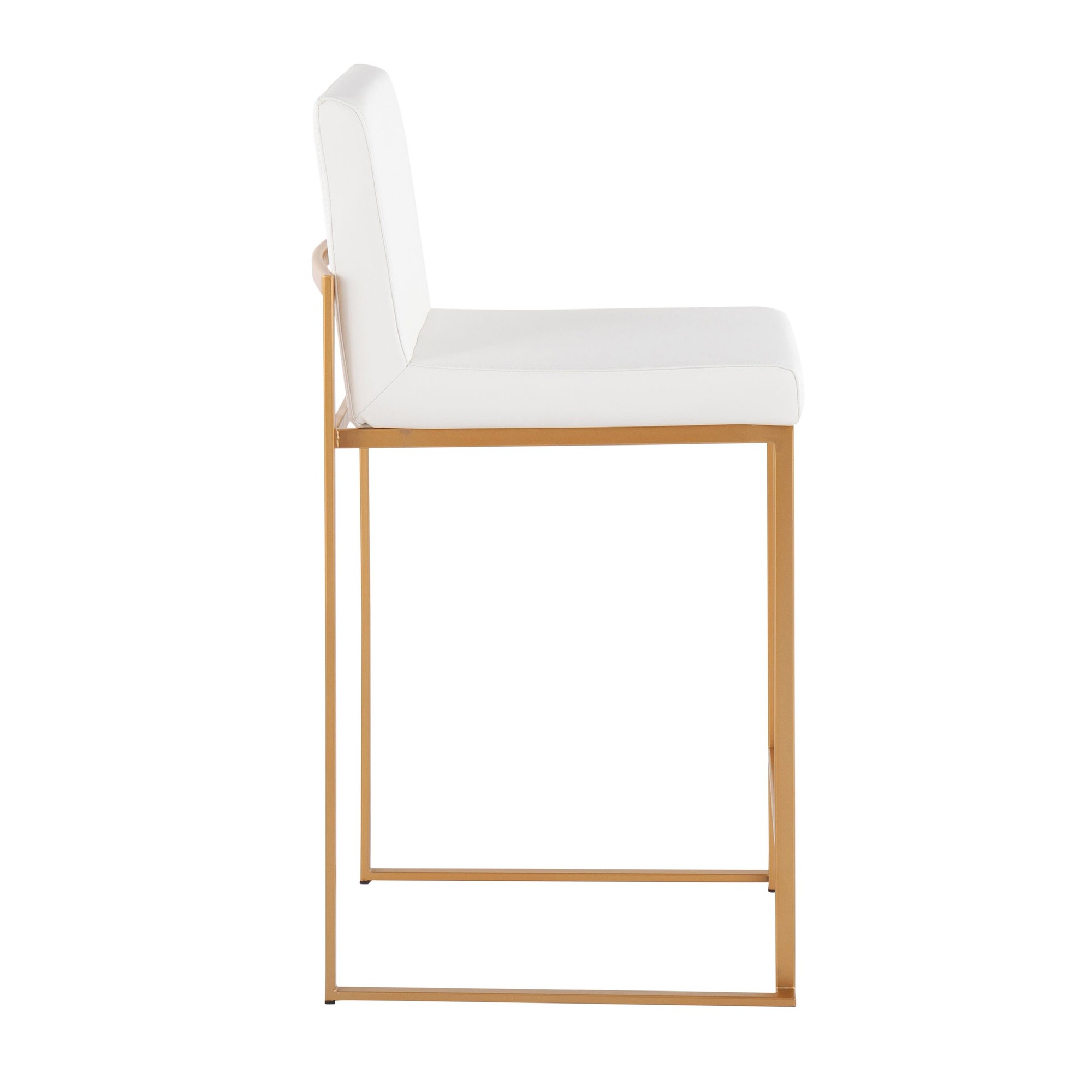 Fuji 26-Inch Gold Steel White Contemporary Counter Stool (Set of 3) 5 Fuji 26-Inch Gold Steel White Contemporary Counter Stool (Set of 3) - Image 5