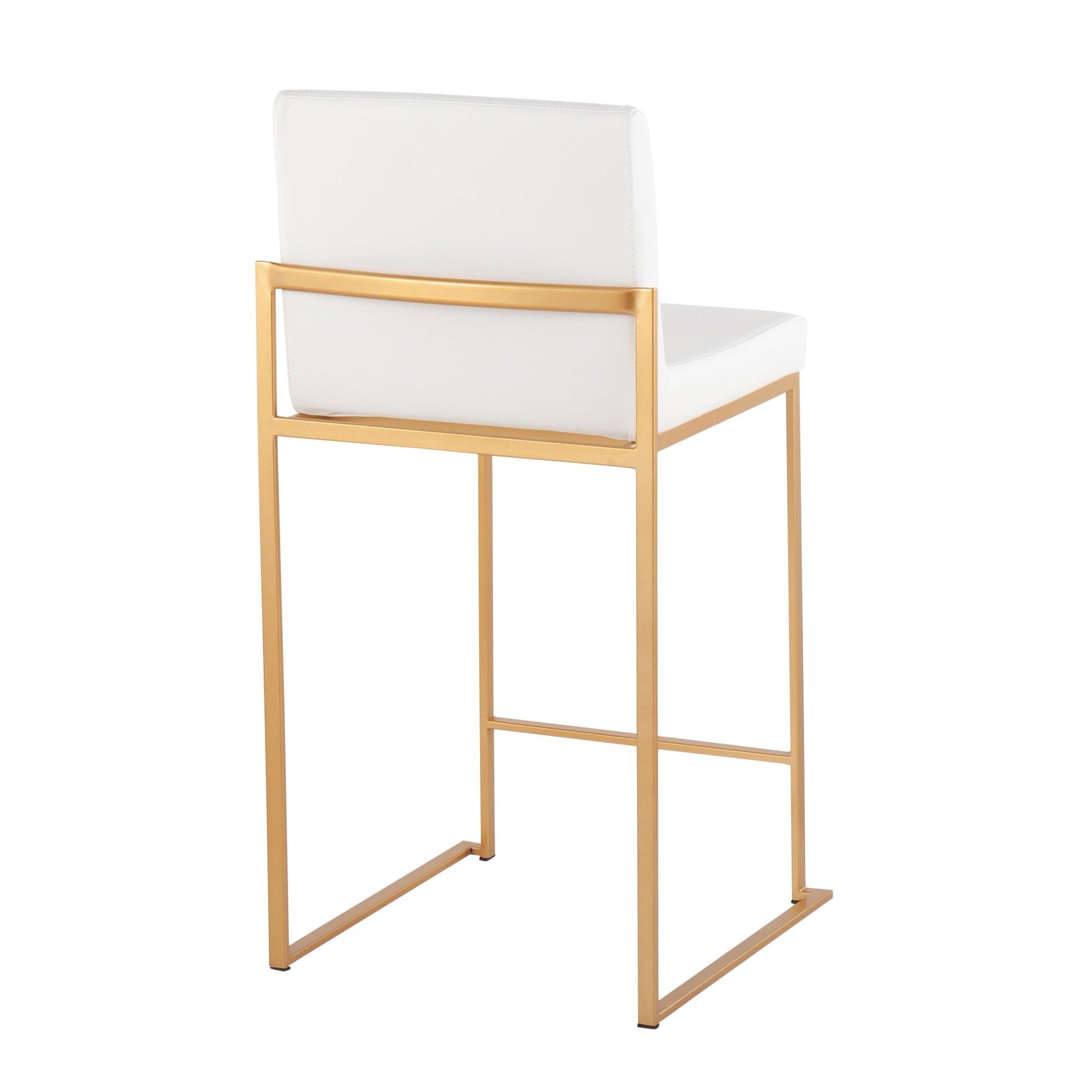 Fuji 26-Inch Gold Steel White Contemporary Counter Stool (Set of 3) 6 Fuji 26-Inch Gold Steel White Contemporary Counter Stool (Set of 3) - Image 6