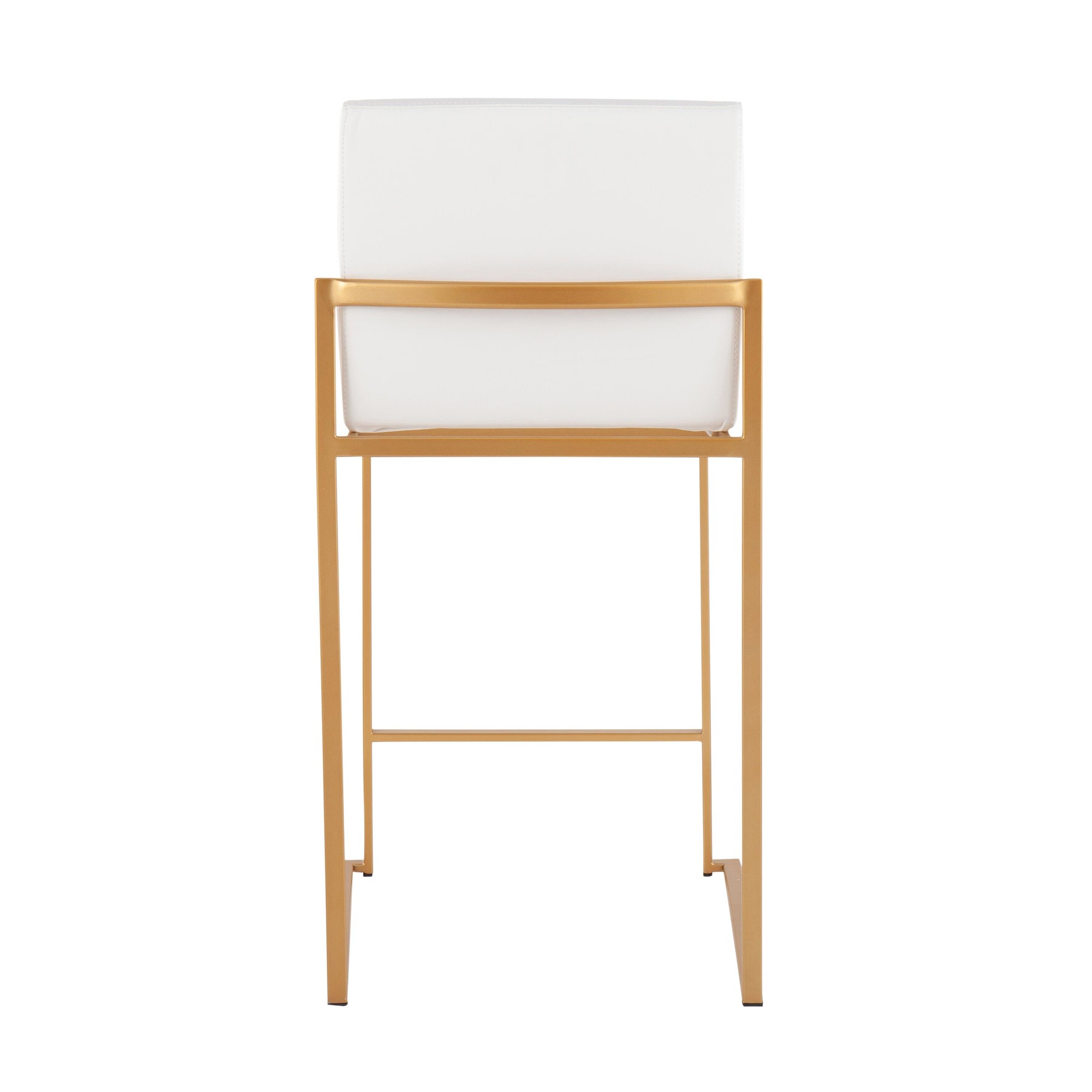 Fuji 26-Inch Gold Steel White Contemporary Counter Stool (Set of 3) 7 Fuji 26-Inch Gold Steel White Contemporary Counter Stool (Set of 3) - Image 7