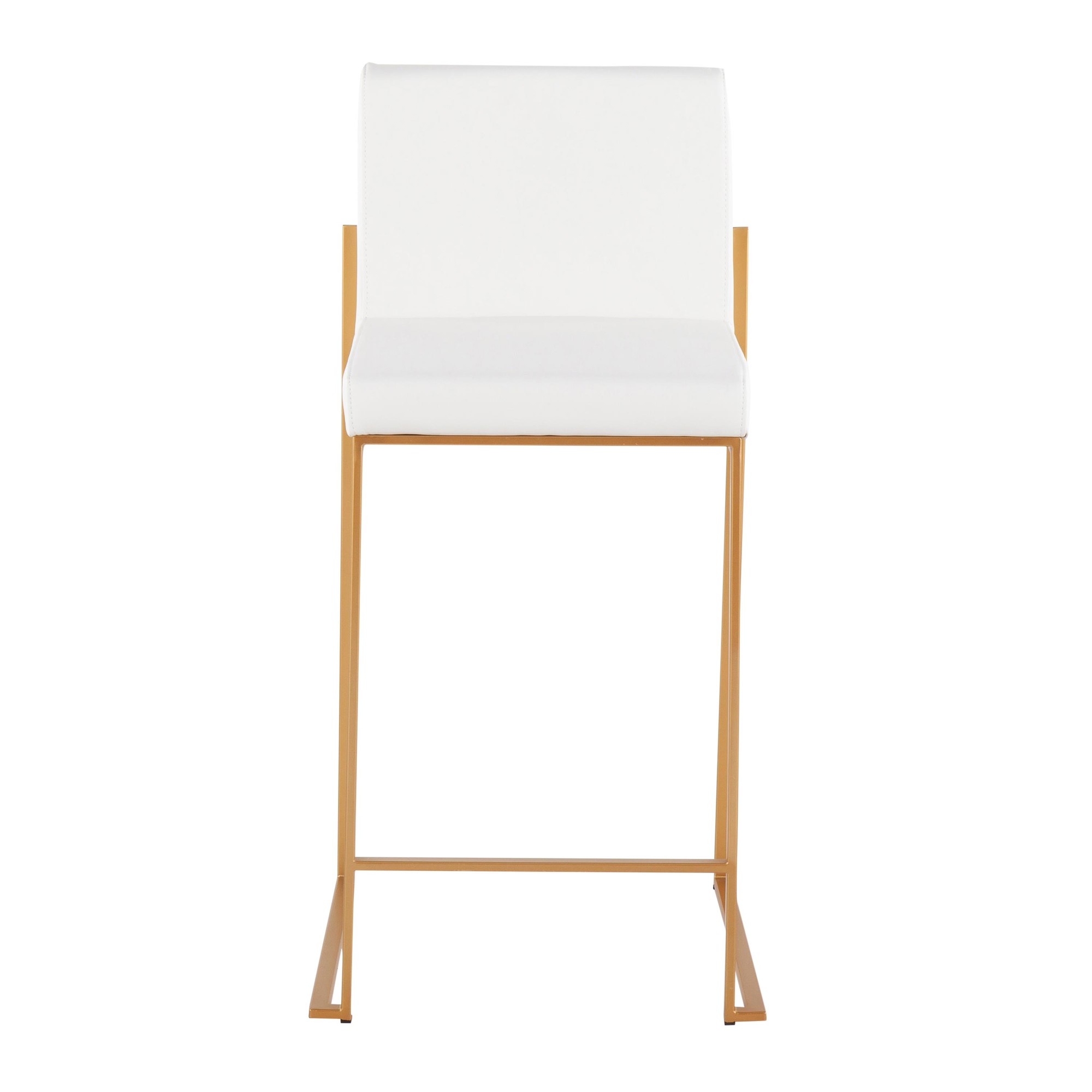 Fuji 26-Inch Gold Steel White Contemporary Counter Stool (Set of 3) 8 Fuji 26-Inch Gold Steel White Contemporary Counter Stool (Set of 3) - Image 8