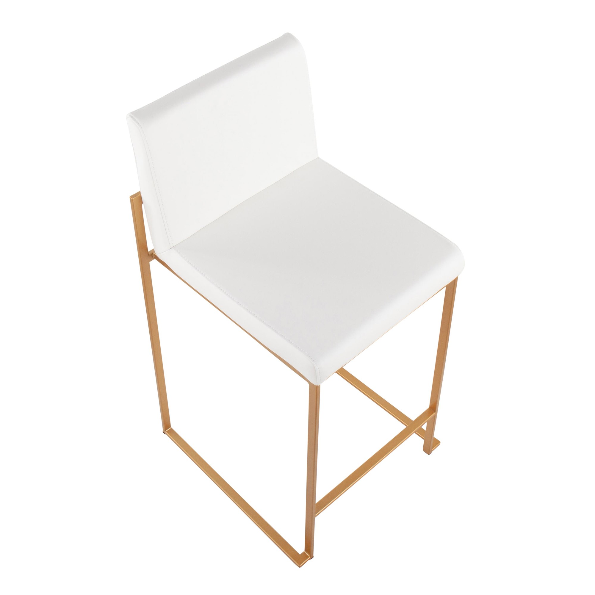 Fuji 26-Inch Gold Steel White Contemporary Counter Stool (Set of 3) 9 Fuji 26-Inch Gold Steel White Contemporary Counter Stool (Set of 3) - Image 9