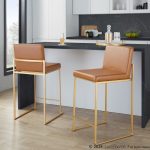 Fuji 26-Inch Gold and Camel Contemporary Counter Stools (Set of 2) 11 Fuji 26-Inch Gold and Camel Contemporary Counter Stools (Set of 2)