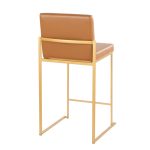 Fuji 26-Inch Gold and Camel Contemporary Counter Stools (Set of 2) 15 Fuji 26-Inch Gold and Camel Contemporary Counter Stools (Set of 2)