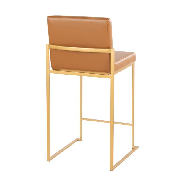 Fuji 26 Inch Gold and Camel Contemporary Counter Stools Set of 2 5