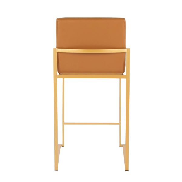 Fuji 26 Inch Gold and Camel Contemporary Counter Stools Set of 2 6