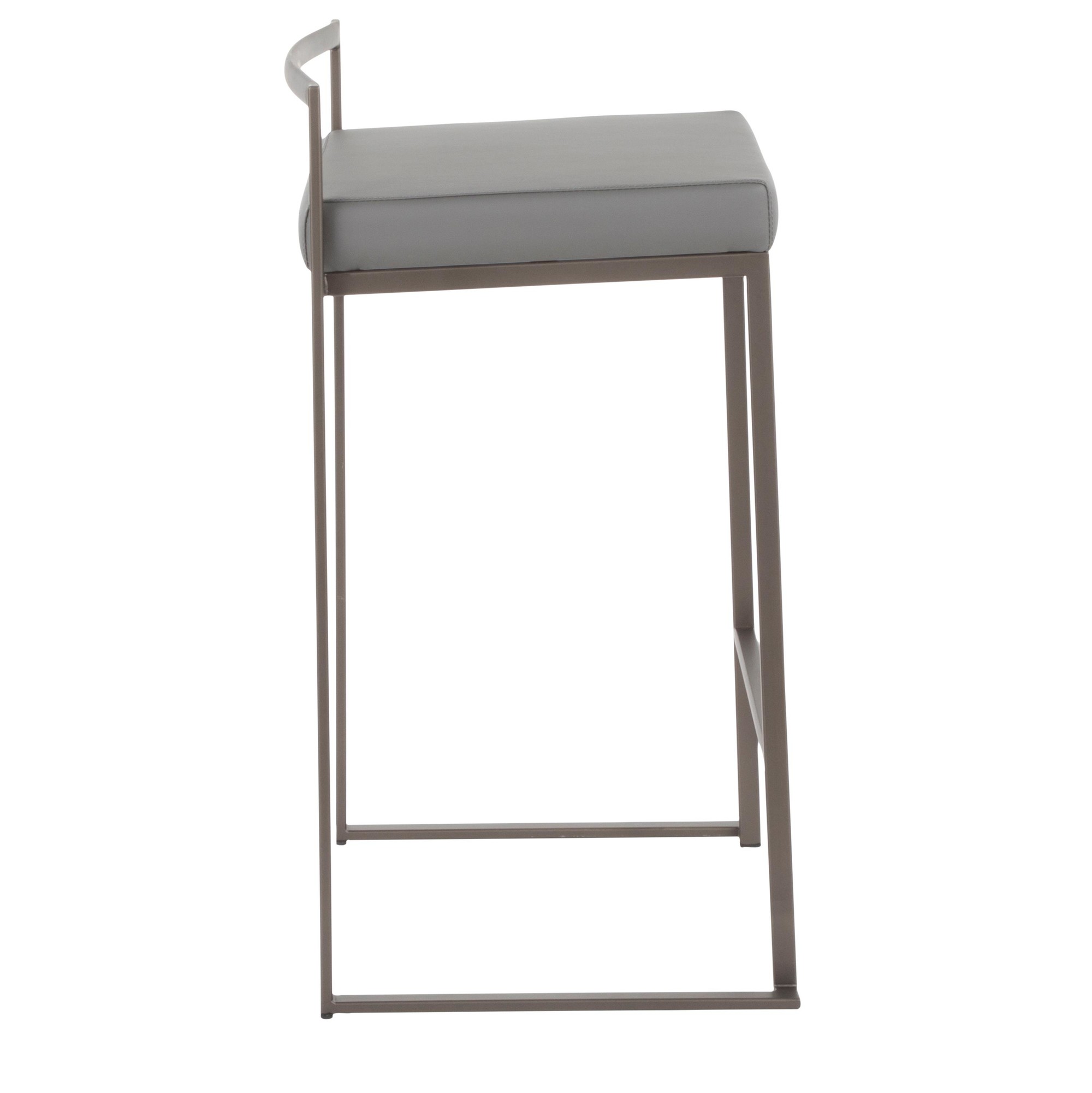 Fuji 26-Inch Industrial Antique Metal Grey Counter Stool (Set of 3) 4 Fuji 26-Inch Industrial Antique Metal Grey Counter Stool (Set of 3) - Image 4
