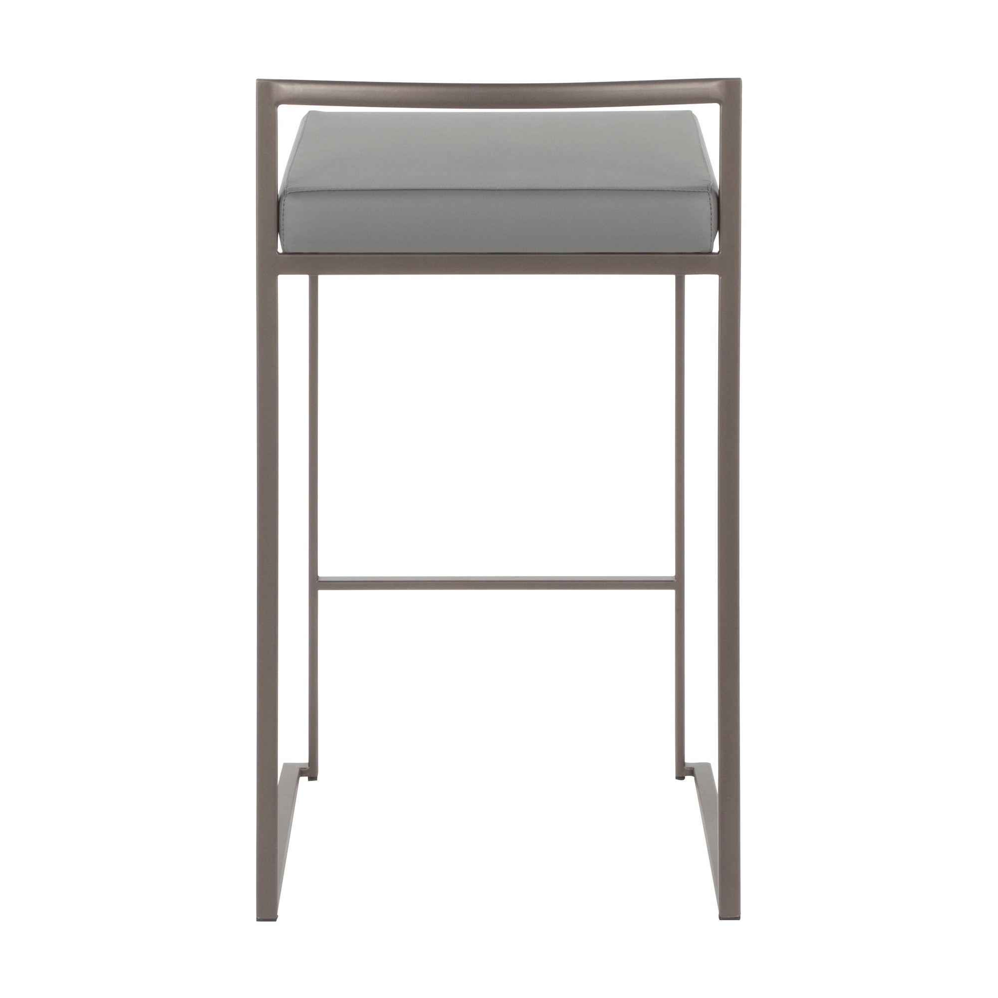 Fuji 26-Inch Industrial Antique Metal Grey Counter Stool (Set of 3) 6 Fuji 26-Inch Industrial Antique Metal Grey Counter Stool (Set of 3) - Image 6