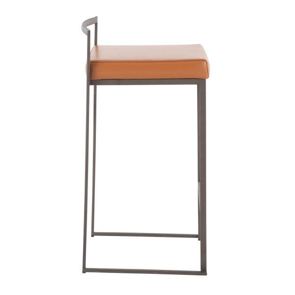 Fuji 26 Inch Industrial Camel Counter Stool Set Set of 3 3
