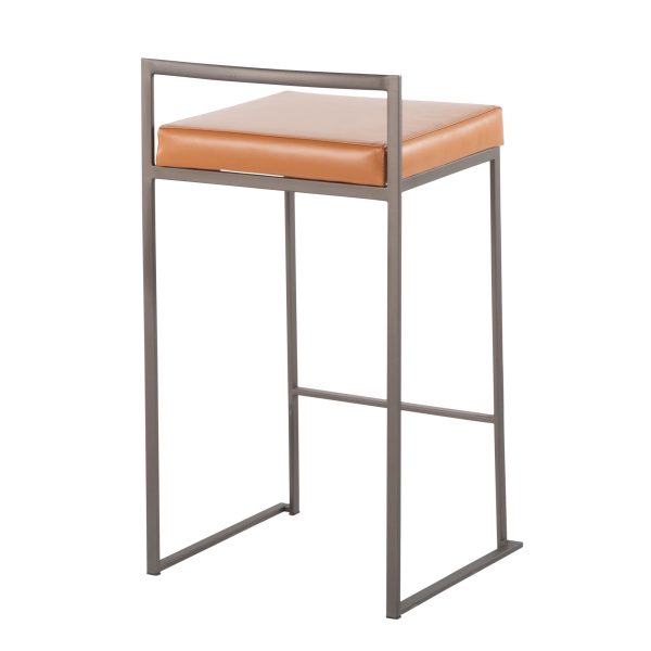 Fuji 26 Inch Industrial Camel Counter Stool Set Set of 3 4