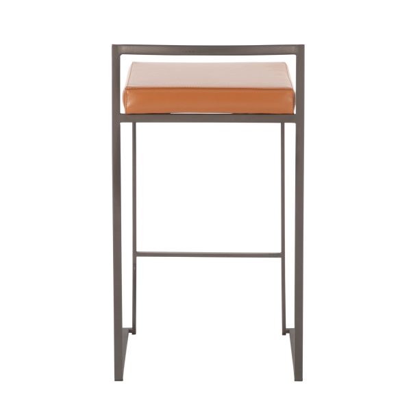 Fuji 26 Inch Industrial Camel Counter Stool Set Set of 3 5
