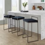 Fuji 26-Inch Industrial Stackable Black Faux Leather Counter Stools (Set of 3) 12 Fuji 26-Inch Industrial Stackable Black Faux Leather Counter Stools (Set of 3)